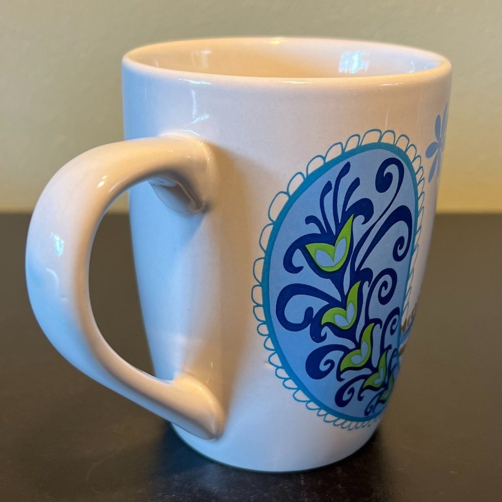 Pair of ROYAL NORFOLK Retro 1960s Style Paisley Flower Power Boho Ceramic Mugs - Picture 9 of 12